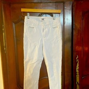 Paige Hoxton High Rise Skinny Jeans, White, Sz 25